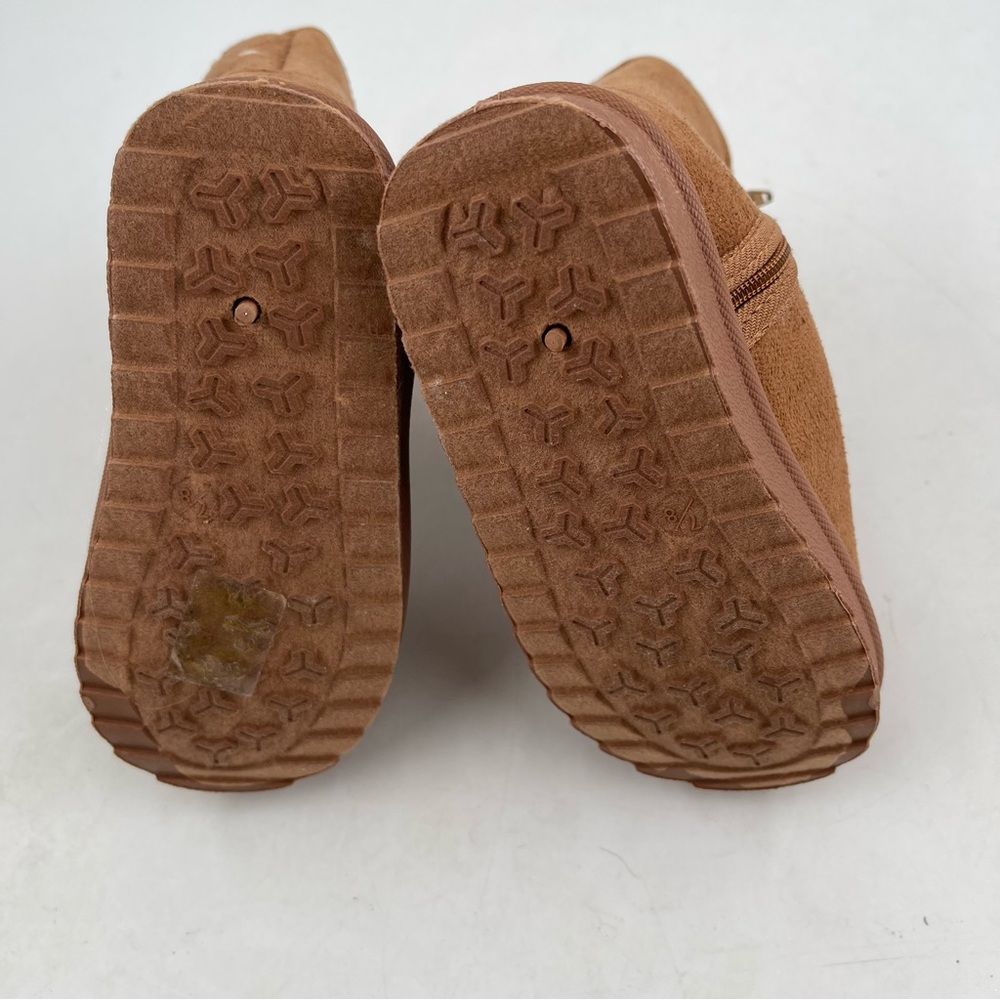 NEW! Kidgets Unisex Kids Cognac Sherpa Lined Zippered Winter Boots - Size 7/8 - Picture 8 of 11